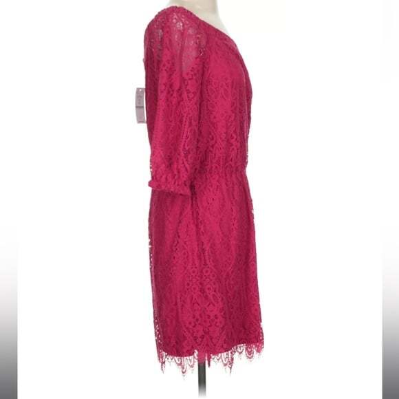 White House Black Market Off The Shoulder Red Lace Dress New Size 2 - Picture 3 of 6